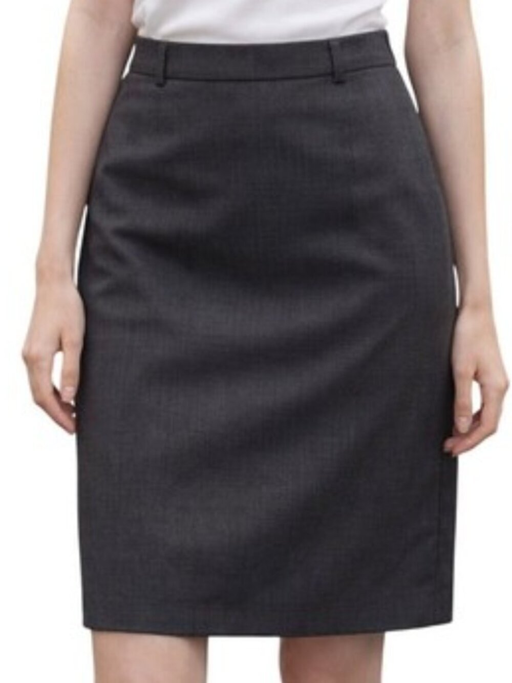 J. Crew Stretch Wool Pencil Skirt Gray 64917 10